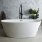 Baignoire îlot moderne ovale – Blanc – 159,5 cm x 74 cm – Choix de finition du trop-plein – Ashbury