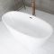 Baignoire îlot moderne ovale – Blanc – 159,5 cm x 74 cm – Choix de finition du trop-plein – Ashbury