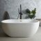 Baignoire îlot moderne ovale – Blanc – 180 cm x 75 cm – Choix de finition du trop-plein – Otterton