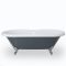Baignoire îlot à double dos – 179,5 cm x 78,5 cm – Gris pierre - Choix de finitions des pieds – Elton