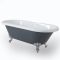 Baignoire îlot à double dos – 179,5 cm x 78,5 cm – Gris pierre - Choix de finitions des pieds – Elton