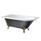 Baignoire semi-îlot d’angle rétro – 168,5 cm x 75 cm – Choix de couleurs métalliques et de finitions des pieds – Angle droit ou gauche – Legend