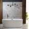Baignoire îlot à double dos cannelée – 170 cm x 80 cm - Choix de finition du trop-plein – Florence