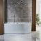 Baignoire semi-îlot  d’angle cannelée – 170 cm x 80 cm – Choix de finition du trop-plein et option d’angle droit ou gauche - Florence