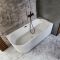 Baignoire semi-îlot  d’angle cannelée – 170 cm x 80 cm – Choix de finition du trop-plein et option d’angle droit ou gauche - Florence