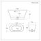 Baignoire îlot double dos moderne - Ovale - 170 x 75 cm - Covelly