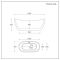 Baignoire îlot double dos moderne - Ovale - 150 x 75 cm - Ashbury