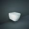 Cuvette WC suspendue moderne avec abattant à fermeture douce – Sans bride – Blanc brillant – RAK Moon x Hudson Reed