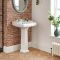 Lavabo rétro sur colonne – 59 cm x 49,5 cm – 2 trous - Windsor