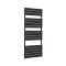 Sèche-serviettes design électrique – Barre plates – Noir mat – Choix de tailles, d’élément chauffant et de cache-câble – Lustro