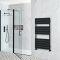 Sèche-serviettes design plat – Noir – 120 cm x 60 cm – Lustro