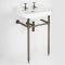 Lavabo sur pieds rétro – 56 cm – Bronze huilé - 2 trous - Richmond