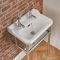 Lavabo sur pieds rétro – 50 cm – Chromé - 2 trous – Richmond