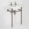 Lavabo sur pieds rétro – 50 cm – Bronze huilé - 2 trous - Richmond
