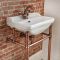 Lavabo sur pieds rétro – 50 cm – Cuivré – 1 trou pour la robinetterie – Richmond