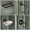 Pack d’accessoires pour salle de bain rétro – 4 pièces – Noir - Elizabeth