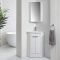 Armoire de toilette d’angle avec miroir – Blanc – 65 cm x 45,9 cm - Cluo