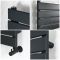 Sèche-serviettes design plat – Noir – 150 cm x 60 cm – Lustro