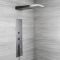 Colonne de douche thermostatique encastrée avec pommeau cascade, douchette et buses hydromassantes – Gris métallisé - Ryukyu