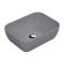 Vasque carrée moderne – Gris mat – 45,5 cm x 32,5 cm – Non pré-percée