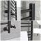 Sèche-serviettes mixte plat - Noir mat - 160 cm x 50 cm - Avec élément électrique de 800W, robinets de radiateur et adaptateur - Nox