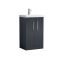 Meuble lavabo cannelé – Avec vasque – 51 cm – Choix de finitions