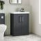 Meuble lavabo cannelé – Avec vasque – 51 cm – Choix de finitions