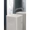 Lavabo totem carré moderne – Blanc brillant – 36 cm – Plage non percée – RAK Petit x Hudson Reed