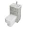 WC avec lave mains - Gris béton - 50 cm x 89 cm - Bouton de chasse chromé - Cluo-Exton