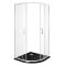 Cabine de douche quart de cercle rétro avec receveur à effet texturé – 90 cm – Choix de finitions du receveur - Langley