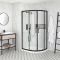 Cabine de douche quart de cercle avec receveur – Noir – Tailles multiples - Nox