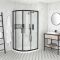 Cabine de douche quart de cercle avec receveur – Noir – Tailles multiples - Nox
