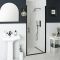 Porte de douche pivotante rétro – Noir – Choix de tailles – Langley