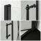 Porte de douche pivotante rétro – Noir – Avec receveur à effet texturé – Choix de tailles – Langley