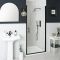 Porte de douche pivotante rétro – Noir – Avec receveur – Choix de tailles – Langley