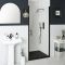 Porte de douche pivotante rétro – Noir – Avec receveur à effet texturé – Choix de tailles – Langley