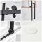 Porte de douche coulissante noire sans cadre - Receveur de douche - Choix de tailles - Nox