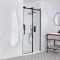 Porte de douche coulissante noire sans cadre - Receveur de douche - Choix de tailles - Nox