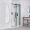 Porte de douche coulissante noire sans cadre - Receveur de douche - Choix de tailles - Nox