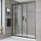 Porte de douche coulissante – Noir – Avec receveur blanc - Choix de tailles – Nox