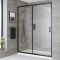 Porte de douche coulissante – Noir – Avec receveur blanc - Choix de tailles – Nox