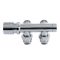 Robinet de radiateur d'angle - Chromé - Raccordement central - Adaptateurs cuivre 14mm