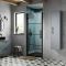 Cabine de douche avec porte pivotante – Noir – Avec receveur à effet texturé - Choix de tailles – Apex