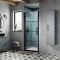 Cabine de douche avec porte pivotante – Noir – Avec receveur - Choix de tailles – Apex