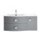 Meuble de salle de bain suspendu - Avec lavabo - 101 cm - Choix de finitions et option gauche/droite - Sarenna
