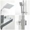 Colonne de douche thermostatique avec mitigeur barre carré, douchette et pommeau de douche – Chromé - Kubix