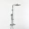 Colonne de douche thermostatique avec mitigeur barre carré, douchette et pommeau de douche – Chromé - Kubix