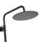 Colonne de douche thermostatique avec mitigeur barre, pommeau rond et douchette – Noir - Nox
