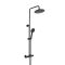 Colonne de douche thermostatique avec mitigeur barre, pommeau rond et douchette – Noir - Nox