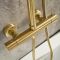 Colonne de douche thermostatique moderne – Avec pommeau rond et douchette – Or satiné – Ayanna